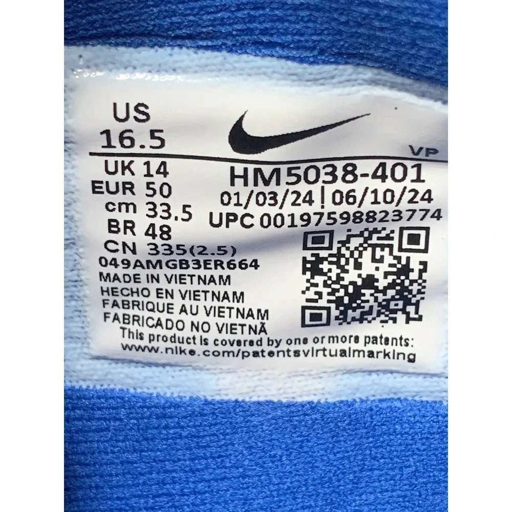Nike Sabrina 2 TB Promo Blue Basketball Shoes HM5038-401 Womens Sz 16.5 Mens 15